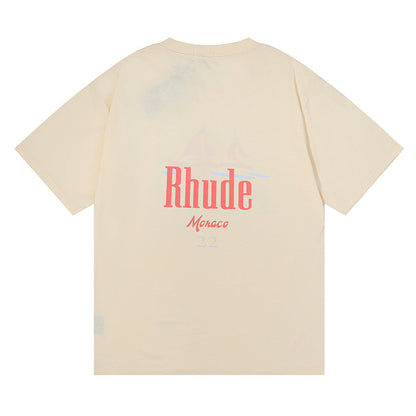 Rhude T-shirt Los Angeles RHUDE Sailing Letter Print Short Sleeve T-shirt