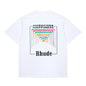 Rhude T-shirt Rainbow Square Circle Printed Short Sleeve T-shirt
