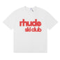 Rhude T-shirt Alphabet Coconut Racing Pattern Short Sleeve T-shirt