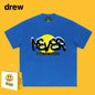 Drew T-shirts Smiley Face Short Sleeve Loose round Neck Short Sleeve