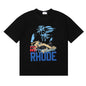 Rhude T-shirt Racing Formula Letter Logo Pattern Short Sleeve T-shirt