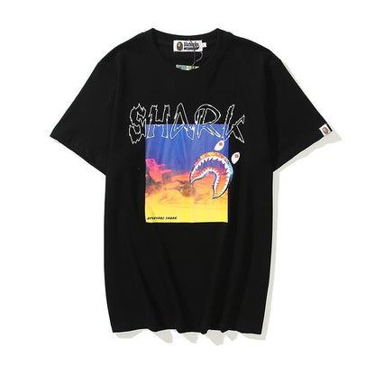 Bathing Ape T-Shirt Tiger Head Shark Head Casual Loose Short Sleeves T-shirt