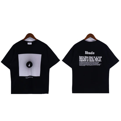 Rhude T-shirt Alphabet Slogan Printed Short Sleeve T-shirt