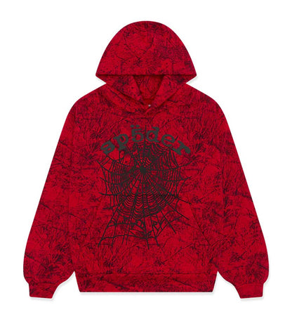 Sp5der OG Tree Camo Hoodie Red