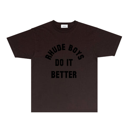Rhude T-shirts Printed Trendy Pure Cotton