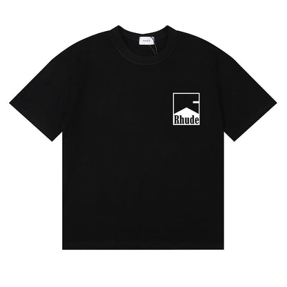 Rhude T-shirts Printed Cotton Crew Neck Short Sleeve Men and Women