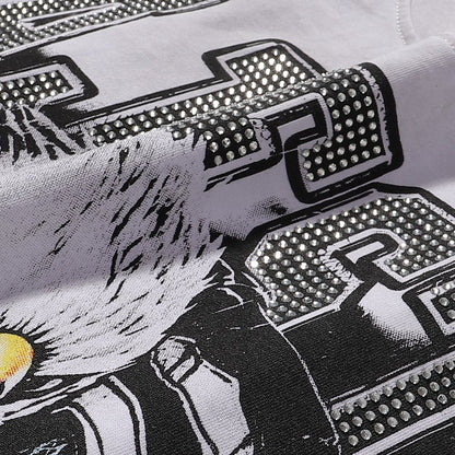 MAJESTIK Eagle Football Rhinestone Graphic T-Shirt ¡ª detail