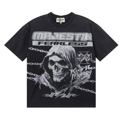 MAJESTIK Death Chain Skull Graphic T-Shirt ¡ª hero