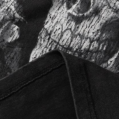 MAJESTIK Death Chain Skull Graphic T-Shirt ¡ª detail