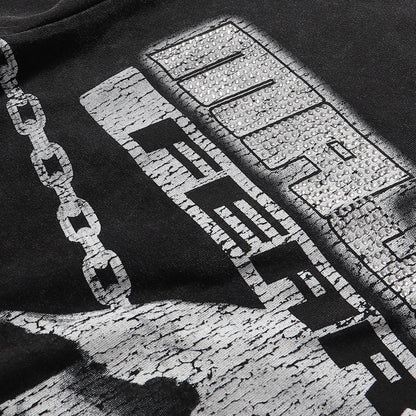 MAJESTIK Death Chain Skull Graphic T-Shirt ¡ª detail