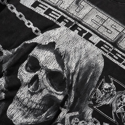 MAJESTIK Death Chain Skull Graphic T-Shirt ¡ª detail