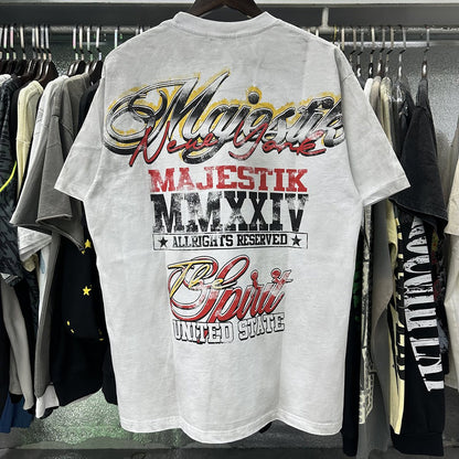 MAJESTIK Liberty Statue Rhinestone Graphic T-Shirt ¡ª context