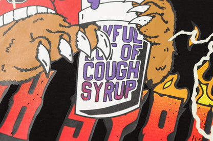 THAT'S A AWFUL LOT OF COUGH SYRUP Bear Lightning Graphic T-Shirt ¡ª detail