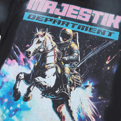 MAJESTIK Astronaut Horse Graphic T-Shirt ¡ª detail