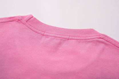 MAJESTIK Pink Rhinestone Distressed Graphic T-Shirt ¡ª detail