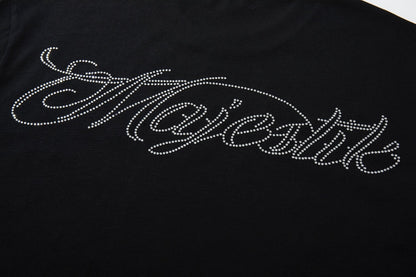 MAJESTIK Distressed Rhinestone Graphic T-Shirt ¡ª detail