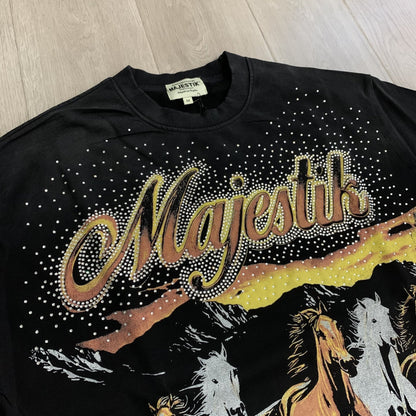 MAJESTIK Live Free Horse Graphic Short-Sleeve T-Shirt ¡ª detail