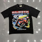 MAJESTIK Washed Black Motorcycle Graphic T-Shirt ¡ª hero