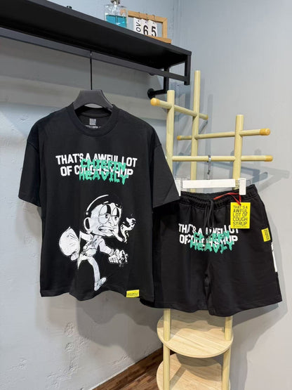 THAT'S A AWFUL LOT OF COUGH SYRUP Cartoon Short-Sleeve Set ¡ª front