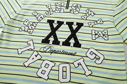 MAJESTIK Mint Green Striped Half-Zip Polo Shirt ¡ª detail