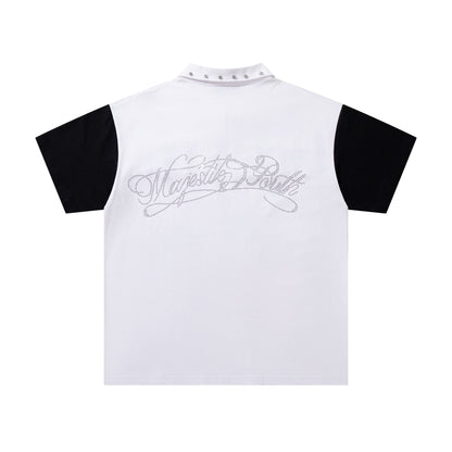 MAJESTIK Car Graphic Zip-Front Short-Sleeve T-Shirt ¡ª back