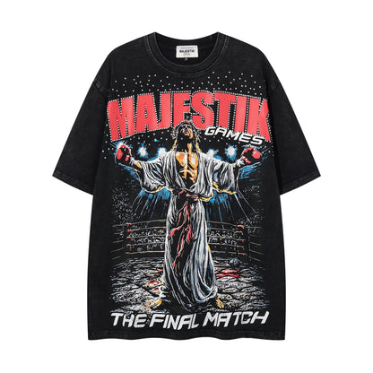 MAJESTIK Washed Black Graphic Short-Sleeve T-Shirt ¡ª hero