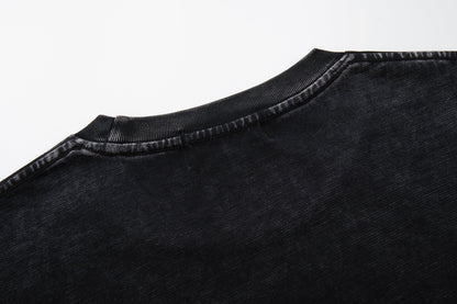 MAJESTIK Washed Black Graphic Short-Sleeve T-Shirt ¡ª detail