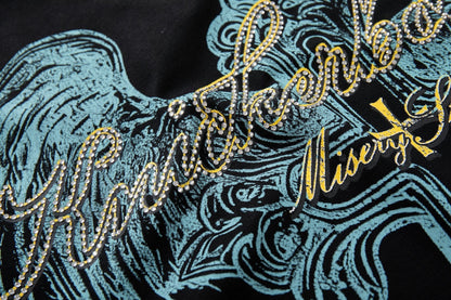 MAJESTIK Alien Skull Wing Graphic T-Shirt ¡ª detail