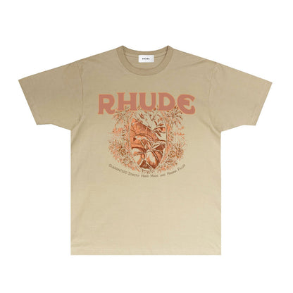 Rhude T-shirts Printed Trendy Pure Cotton