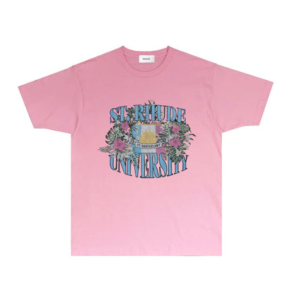 Rhude T-shirts Printed Trendy Pure Cotton