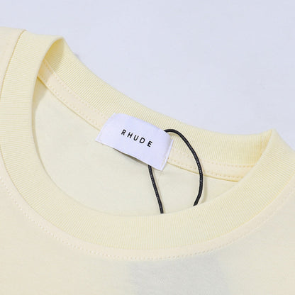 Rhude T-shirt Flag Floral Print Short Sleeve T-shirt