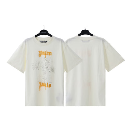 Palm Angels T-shirt Vintage Statue Stream Lacquer Foam Letter Short Sleeve T-shirt
