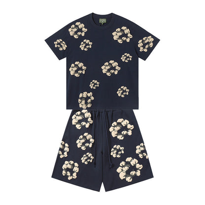 Denim Tears T-shirt & Shorts 2 Piece Set Button cardigan woven
