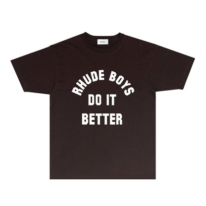 Rhude T-shirts Printed Trendy Pure Cotton