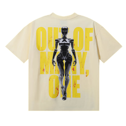 Godspeed T-shirts Technology Robot Printing Cotton Casual Short Sleeve Men and Women