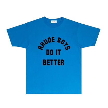 Rhude T-shirts Printed Trendy Pure Cotton
