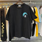 Rhude T-shirts Blue Sunset Print Cotton Casual Short Sleeve Men and Women