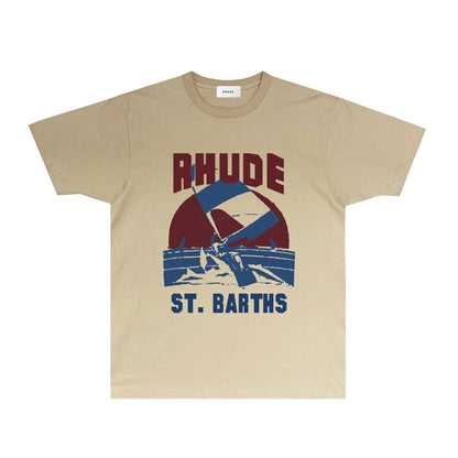 Rhude T-shirts Printed Trendy Pure Cotton