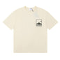 Rhude T-shirts Printed Cotton Crew Neck Short Sleeve Men and Women