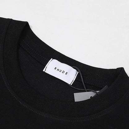 Rhude T-shirts Coconut Printed Cotton Casual Short Sleeve Men and Women