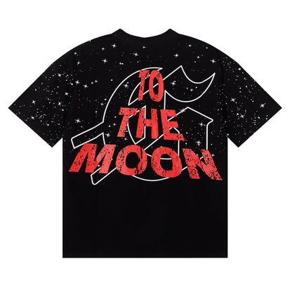 Godspeed T-shirts Astronaut Earth Gypsy Printing Cotton Casual Short Sleeve Men and Women