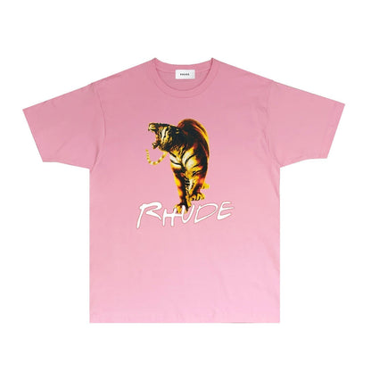 Rhude T-shirts Printed Trendy Pure Cotton