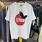 Rhude T-shirts Black Peace Dove Print Cotton Casual Short Sleeve Men and Women
