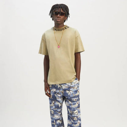 Palm Angels T-shirt Collar Letter Print Short Sleeve T-shirt