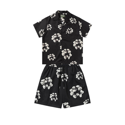 Denim Tears T-shirt & Shorts 2 Piece Set Button cardigan woven