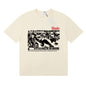 Rhude T-shirts Racing Tire Change Scene Printed Cotton Casual Short Sleeves Men and Women