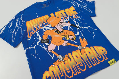 THAT'S A AWFUL LOT OF COUGH SYRUP Lightning Cartoon Graphic T-Shirt ¡ª front